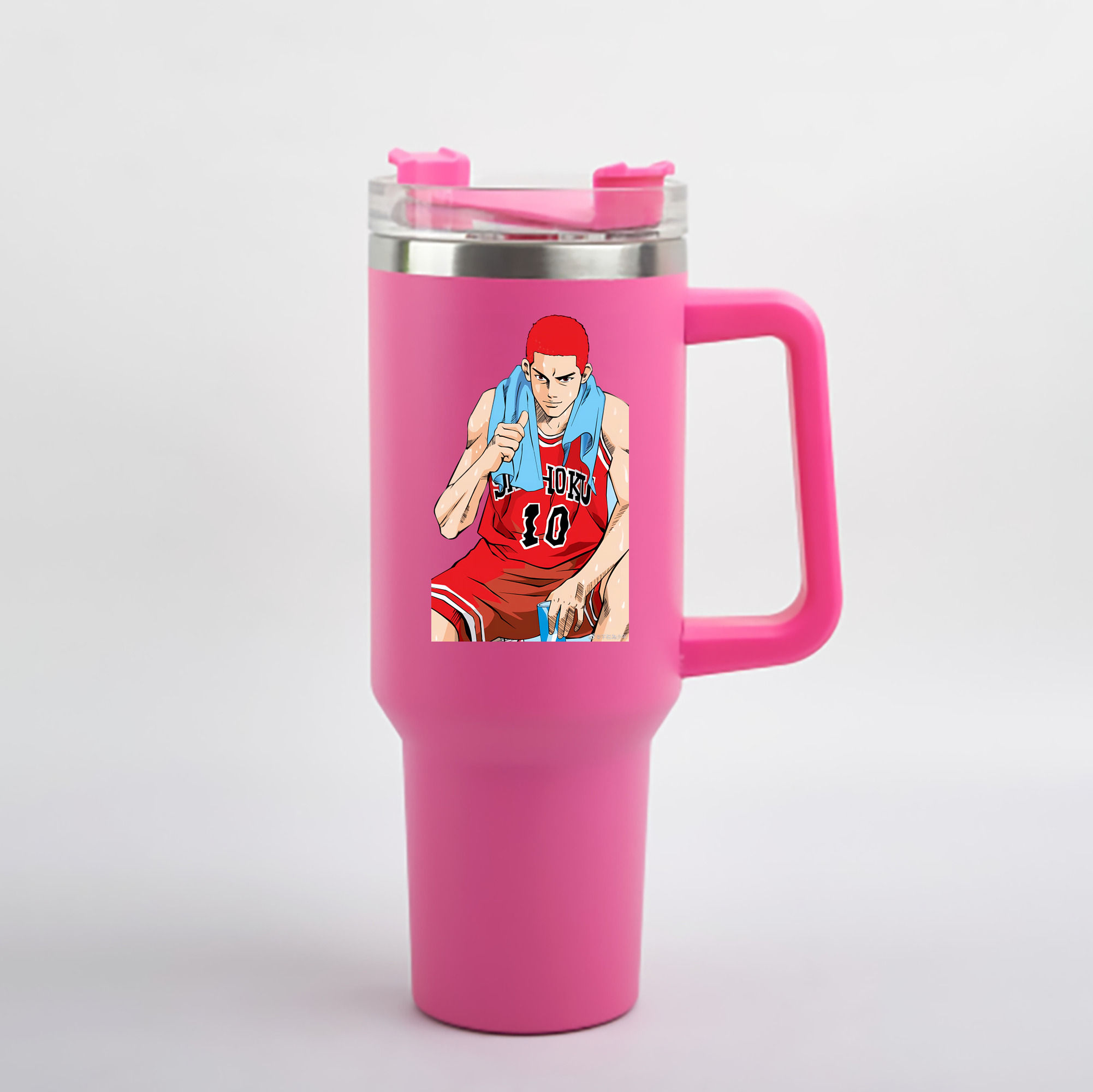 （画像用） SLAM DUNK／スラムダンク 1200mL車用タンブラー - クリスタルステッカー（プラスチックストロー付き）